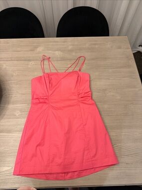 Frame Denim Hot Pink Spaghetti Strap Mini Dress